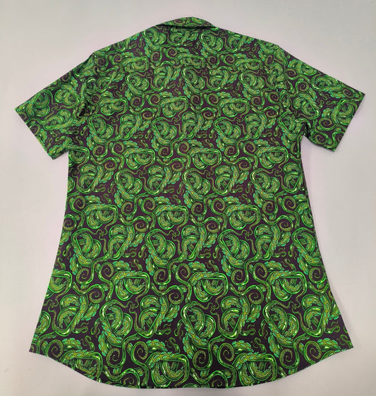 Peridot Tentacles | Button Up Shirt with Rounded Hem