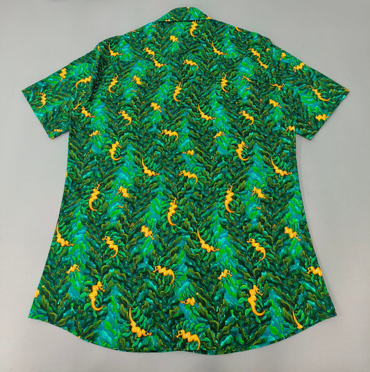 Leafy Sea Dragon | Button Up Shirt with Rounded Hem