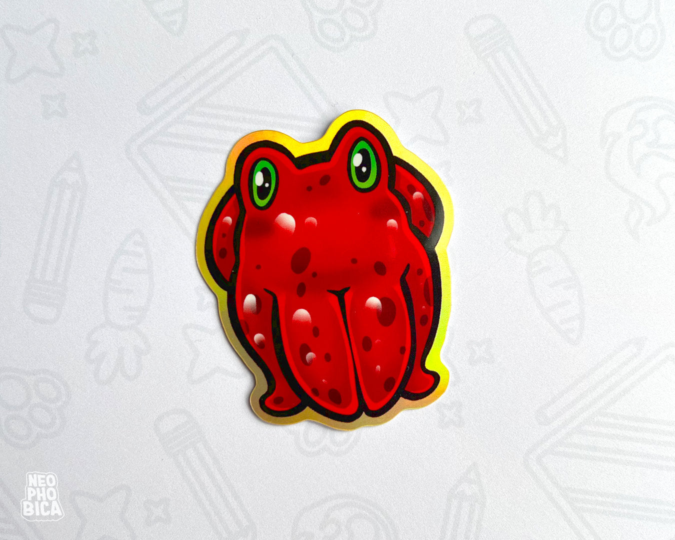 Baby Kraken Red - Holographic Sticker