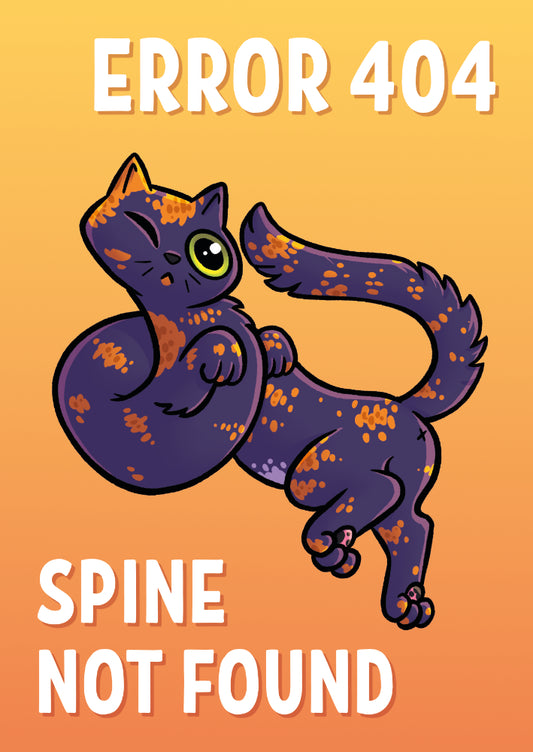 Error 404, Spine not found - Postcard