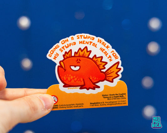 Gisela the Frogfish - Going on a stupid Walk... | Vinyl Sticker
