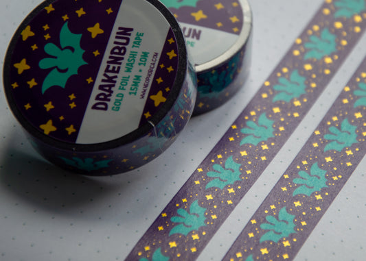 Drakenbun - 15 mm Gold Foil Washi Tape