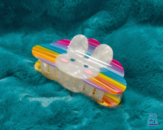 Rainbow Bunny - Hair Claw