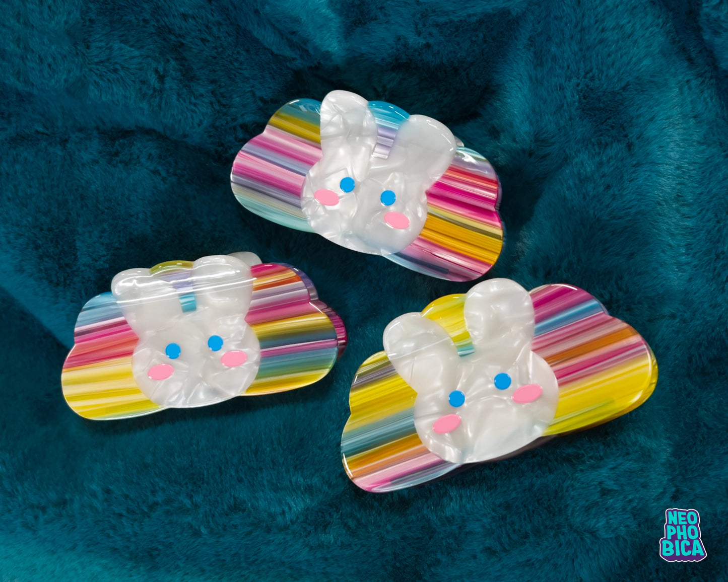 Rainbow Bunny - Hair Claw