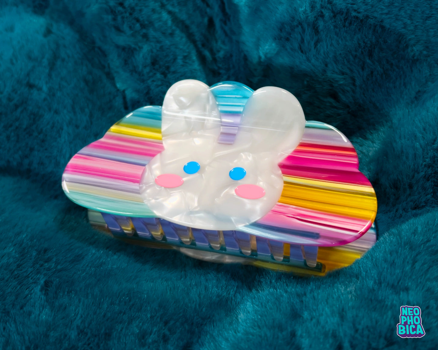 Rainbow Bunny - Hair Claw