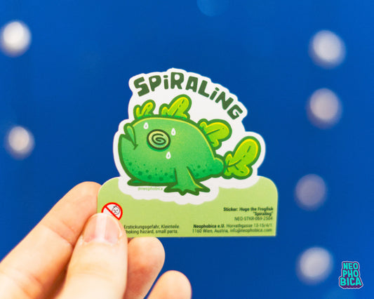Hugo the Frogfish - Spiraling | Vinyl Sticker