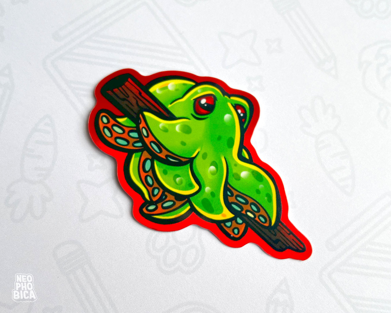 Kraken on a Stick Green - Holographic Sticker