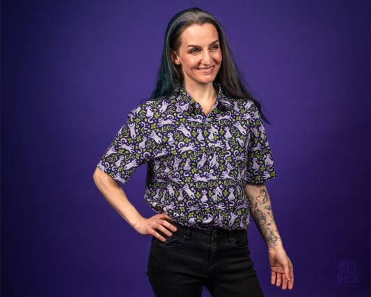 Minty Kittens - Button Up Shirt