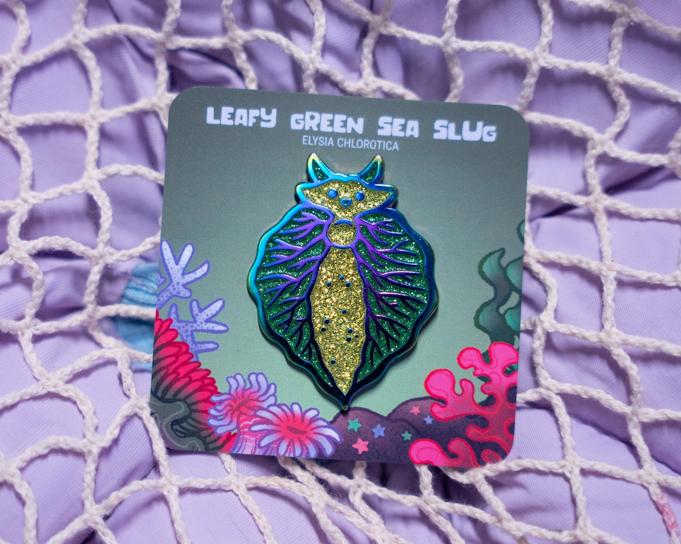 Leafy Green Sea Slug | Enamel Pin