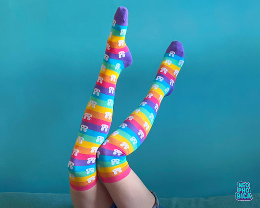 Rainbow Bunnies - Overknee Socks