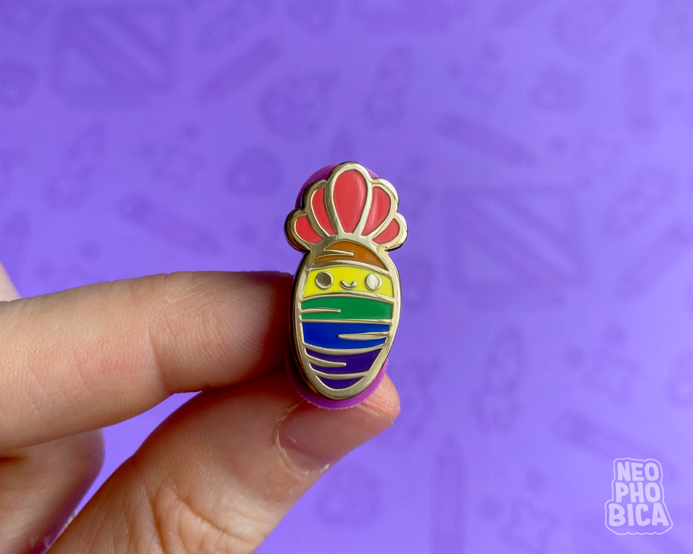 Rainbow Pride Carrot - Enamel Pin