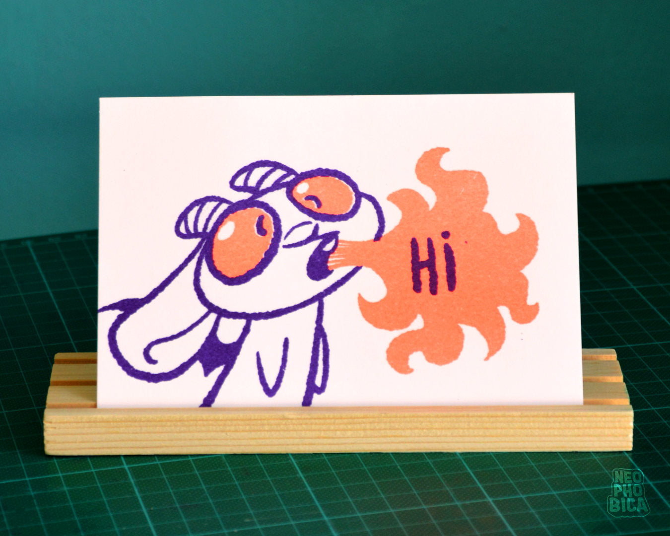 Rufus Fiery Hello - Riso Print A6