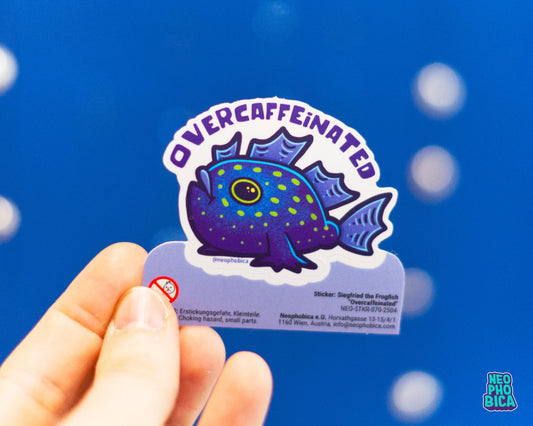 Siegfried the Frogfish - Overcaffeinated | Vinyl Sticker