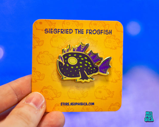 Siegfried the Frogfish - Glow in the Dark Enamel Pin