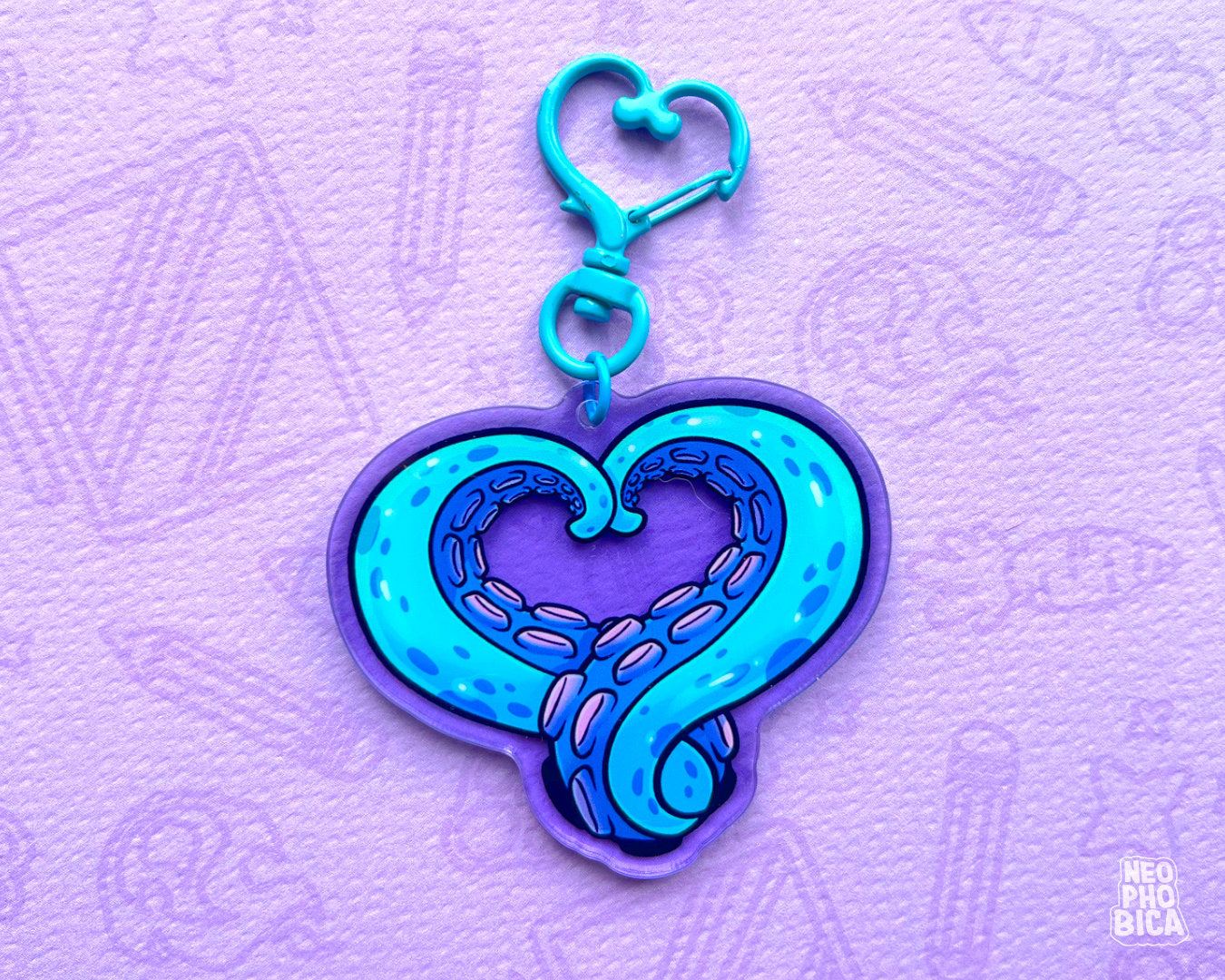 Tentacle Heart Blue - Acrylic Charm