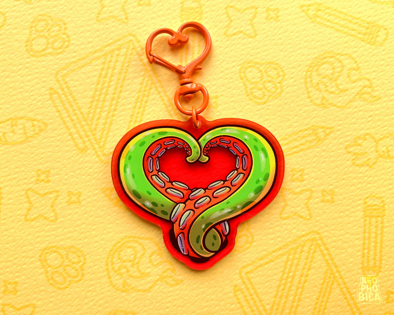 Tentacle Heart Green - Acrylic Charm