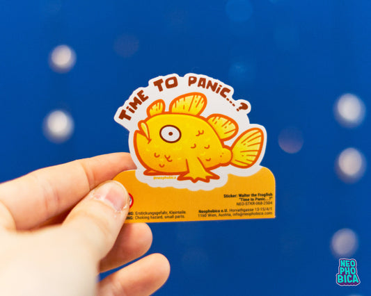 Walter the Frogfish - Time to Panic...? | Vinyl Sticker