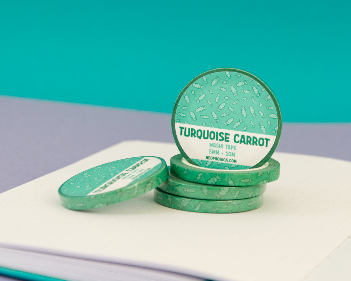 Turquoise Carrot - 5 mm Washi Tape