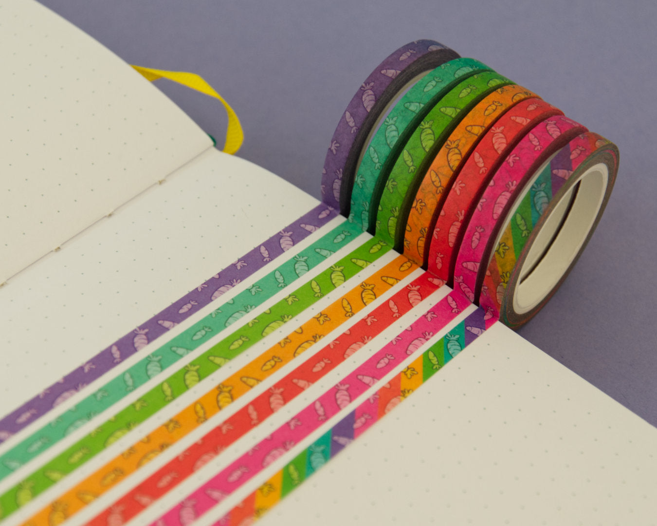 Rainbow Carrot 5 mm - Washi Tape SET