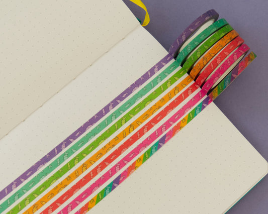 Rainbow Carrot 5 mm - Washi Tape SET