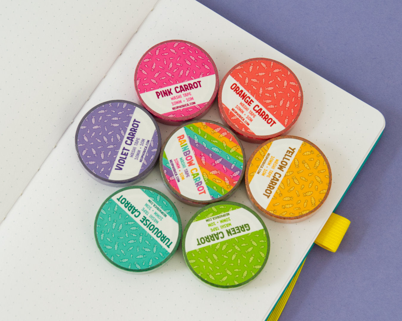 Rainbow Carrot 10 mm - Washi Tape SET
