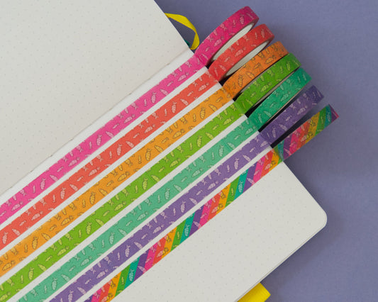 Rainbow Carrot 10 mm - Washi Tape SET