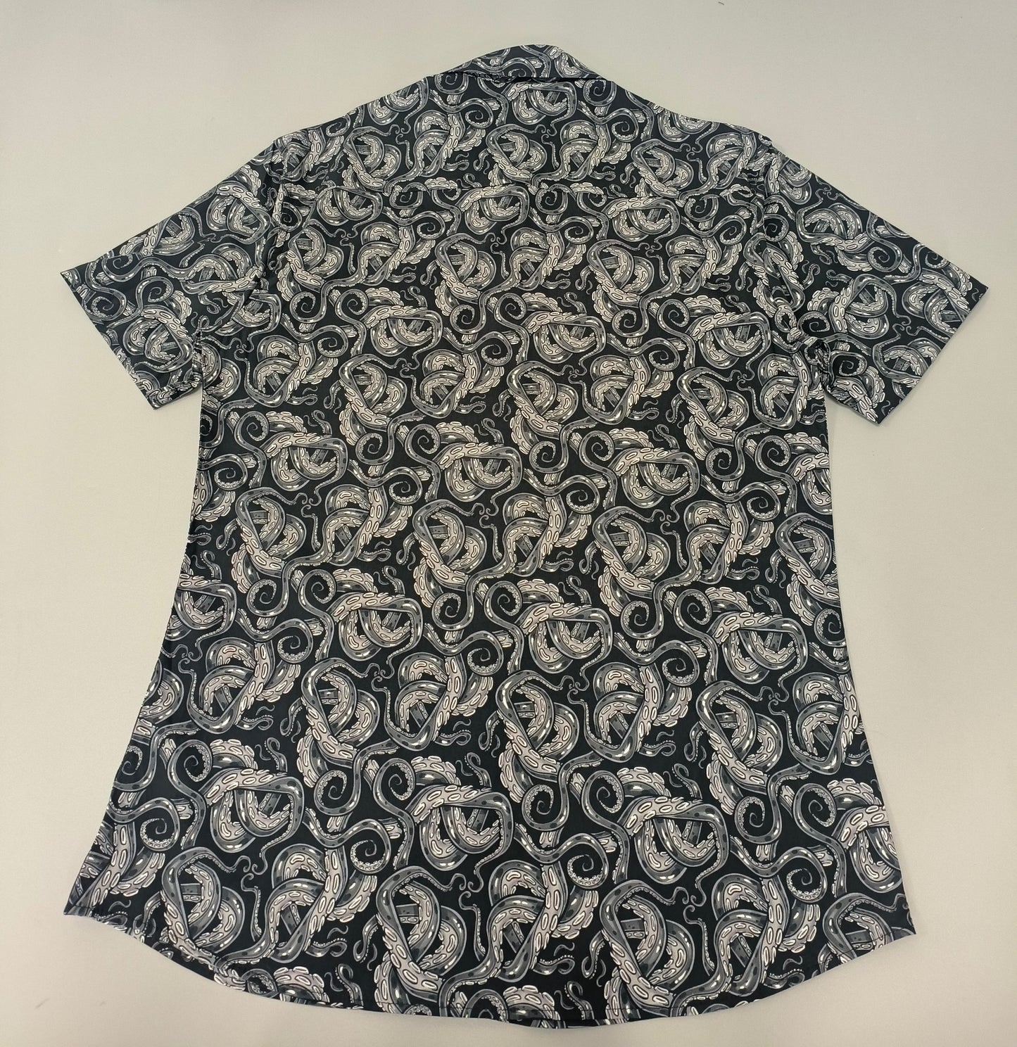 Obsidian Tentacles | Button Up Shirt with Rounded Hem