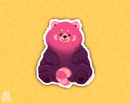 Chubby Red Panda Sitting - Sticker