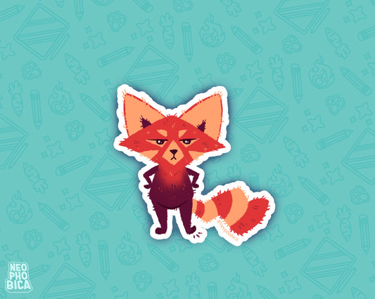 Grumpy Red Panda Sitting - Sticker