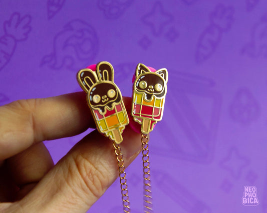 Bunny-Cat Popsicle - Enamel Pin