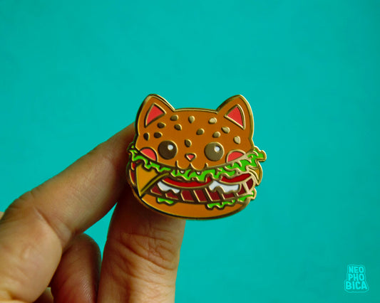 Burger Kitty - Enamel Pin