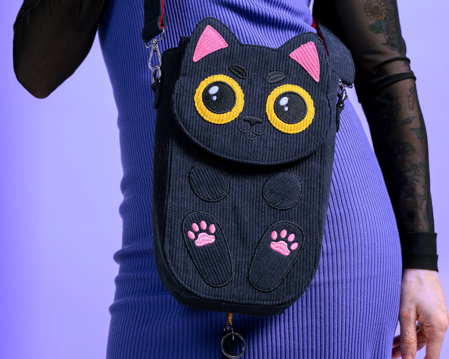 PRE ORDER | Feline Shoulder-Bag/Backpack | Black Cat