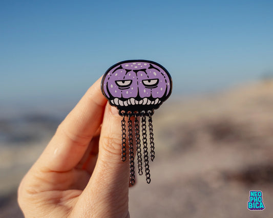 Purple Striped Jellyfish - Enamel Pin