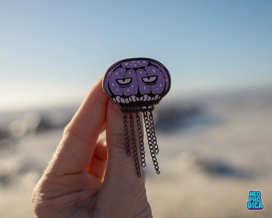Purple Striped Jellyfish - Enamel Pin