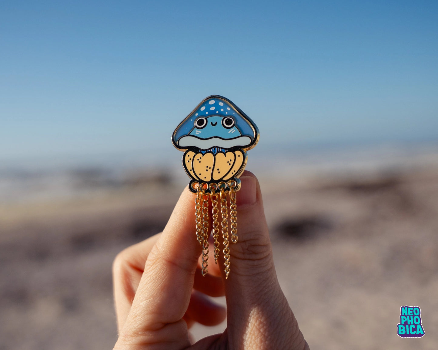 White Spotted Jellyfish - Stained Glass Enamel Pin