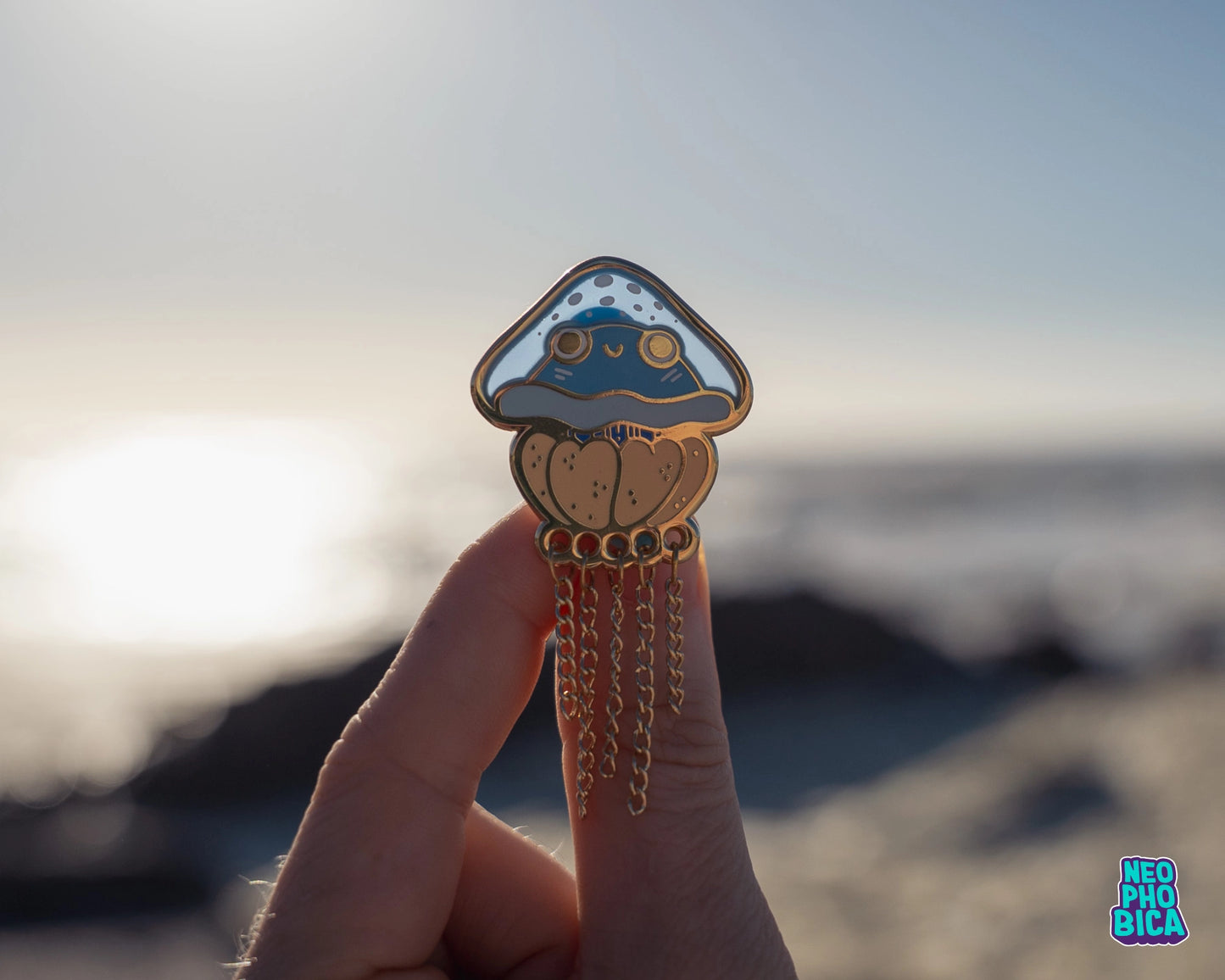 White Spotted Jellyfish - Stained Glass Enamel Pin