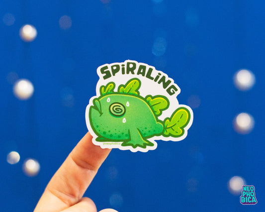 Hugo the Frogfish - Spiraling | Vinyl Sticker