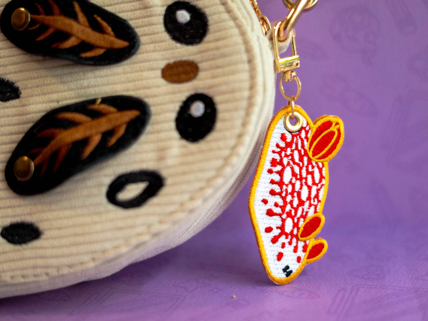 Red-Netted Nudi | Embroidered Charm