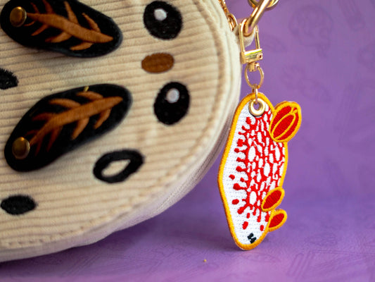 Red-Netted Nudi | Embroidered Charm
