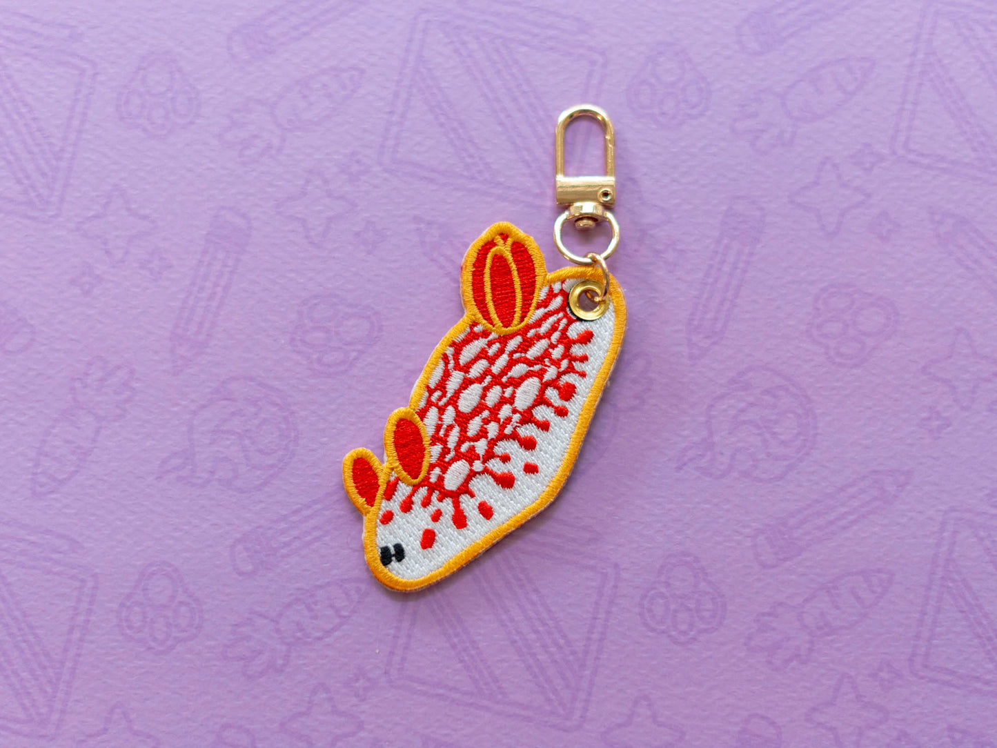 Red-Netted Nudi | Embroidered Charm
