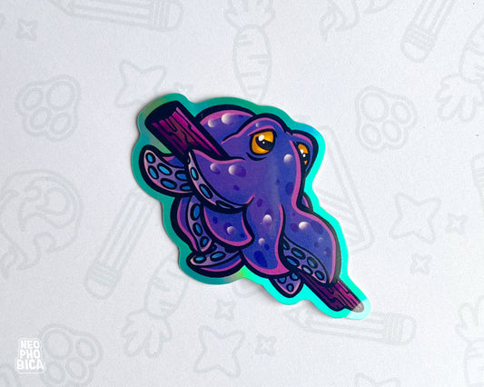 Kraken on a Stick Purple - Holographic Sticker