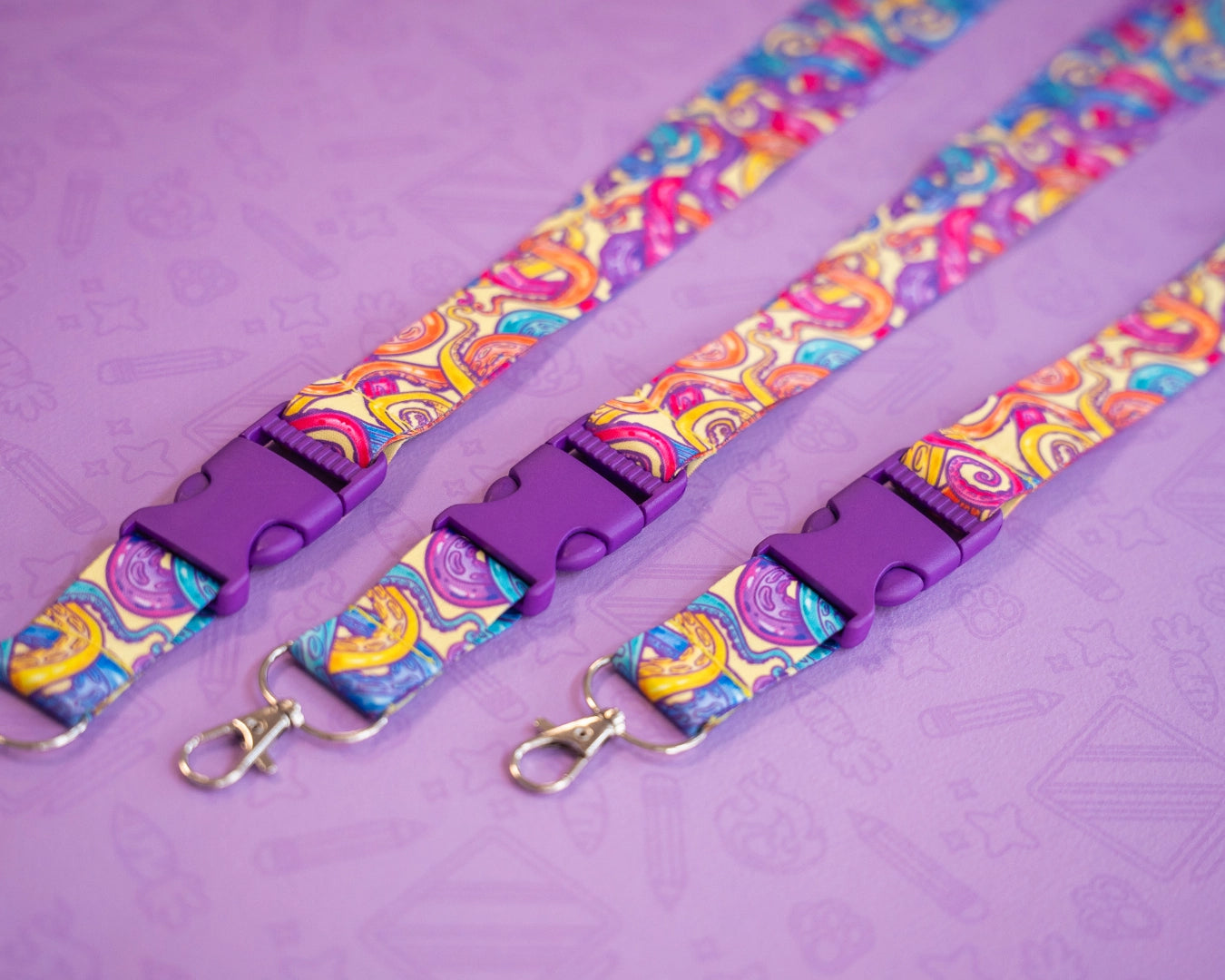 Rainbow Tentacles | Lanyard with Buckle