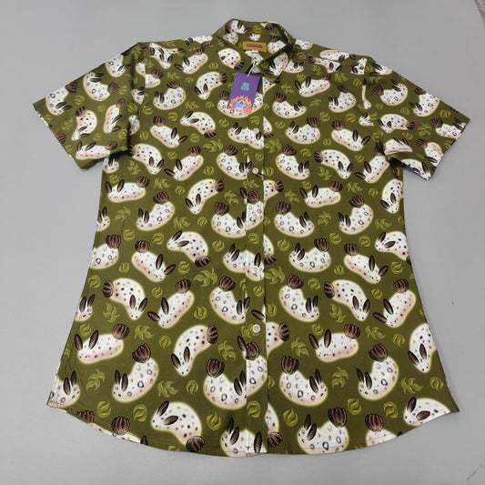 Sea Bunny | Button Up Shirt with Rounded Hem