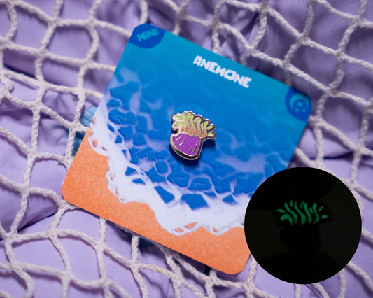 Purple-Green Anemone | Mini Enamel Pin