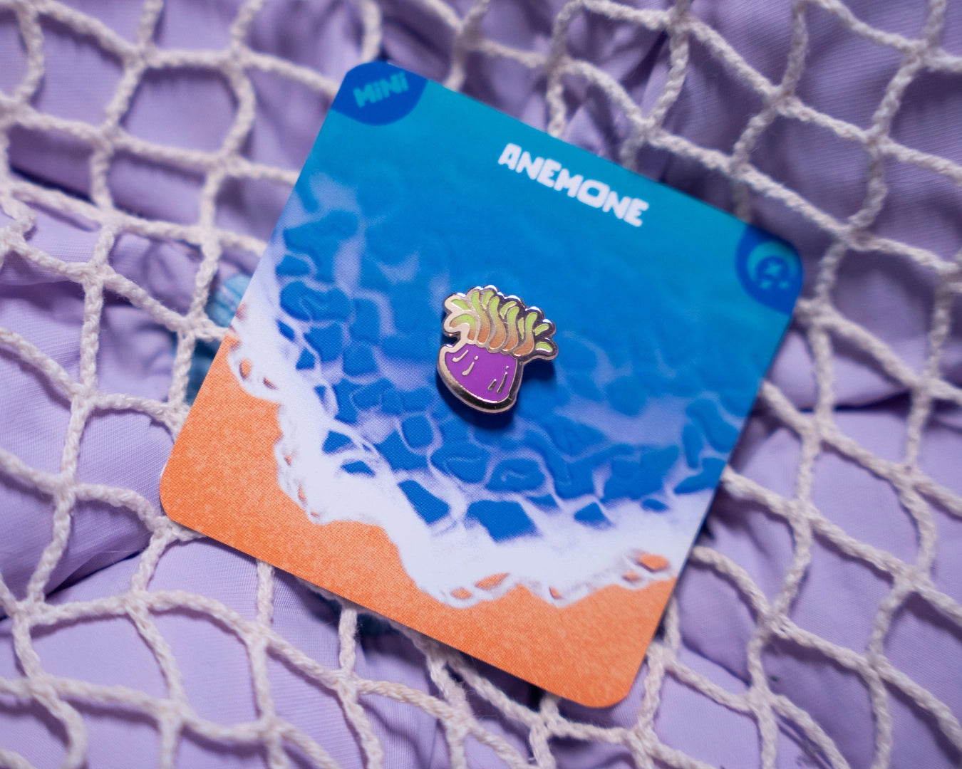 Purple-Green Anemone | Mini Enamel Pin