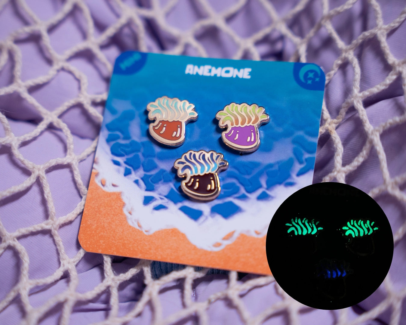 Anemone SET | 3 x Mini Enamel Pin