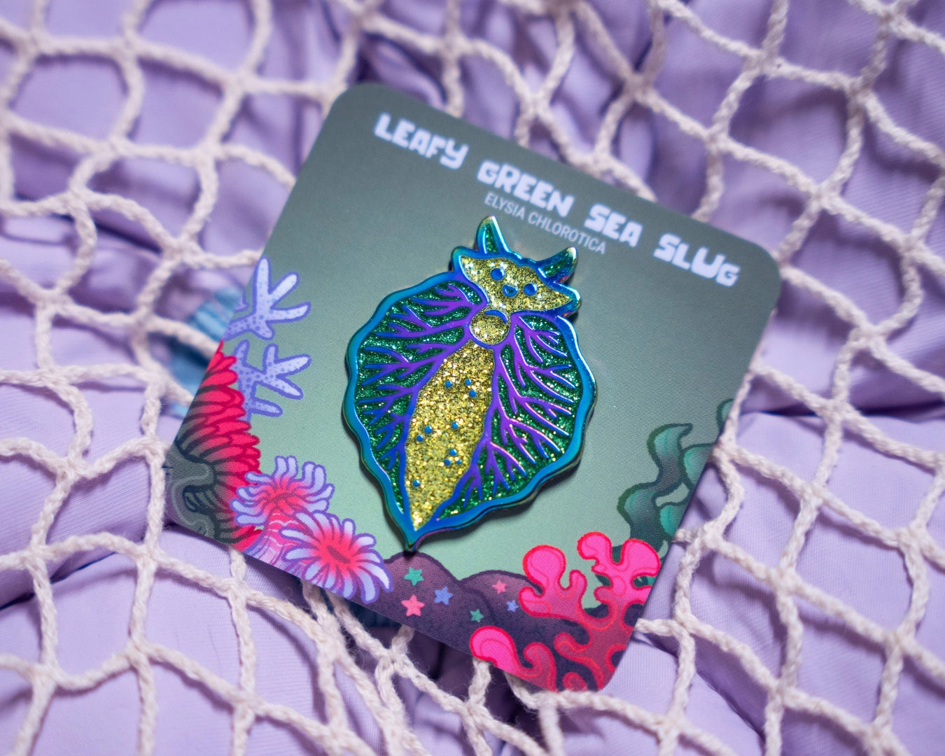 Leafy Green Sea Slug | Enamel Pin