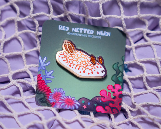 Red Netted Nudi | Enamel Pin