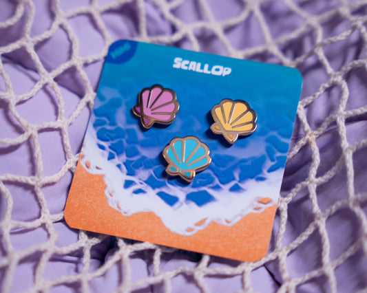 Scallop SET | 3 x Mini Enamel Pin