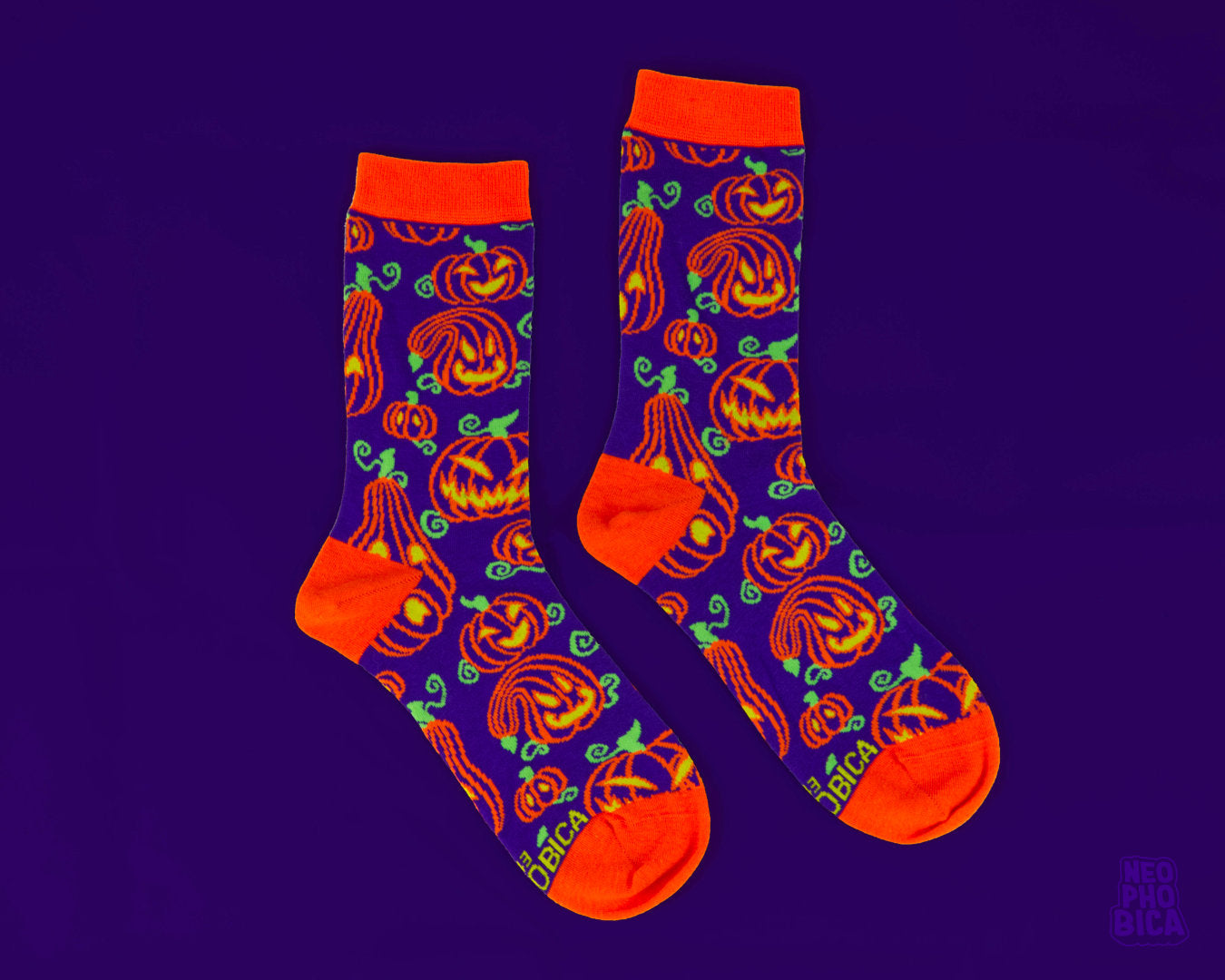 Spooky Pumpkins Purple - Socks